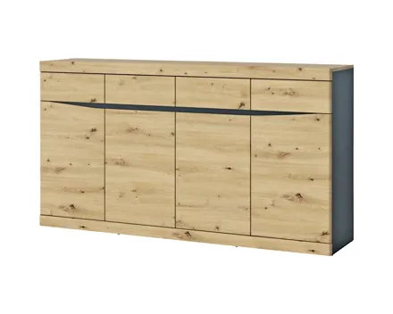Sideboard Turino Dekor Eiche Artisan Graphitoptik 168 x 92 x 40 cm