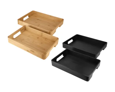 SilverCrest® Bambus-Tablett-Set, 2-tlg.