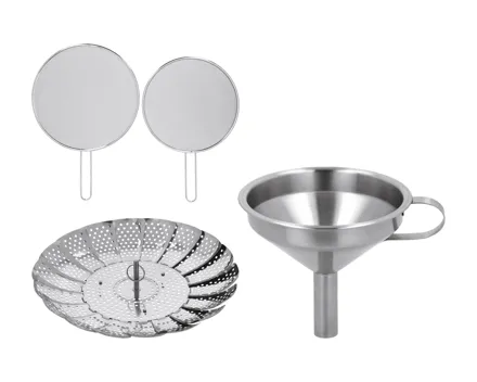 SilverCrest® Edelstahl-Spritzschutz-Set, 2-tlg./-Dünsteinsatz/-Trichter