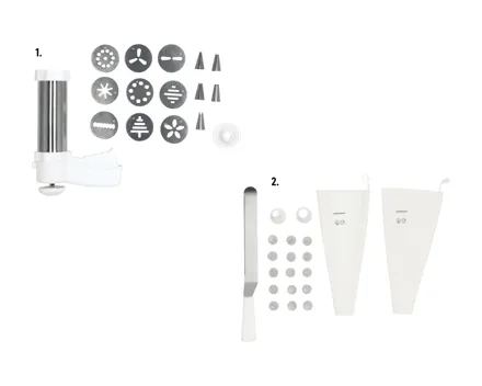 SilverCrest® Gebäckpresse, 15-tlg./Spritzbeutel-Set, 21-tlg.