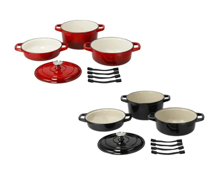 SILVERCREST® Premium-Gusseisentopf-Set, 3-tlg.