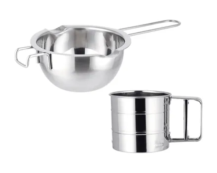 SilverCrest® Wasserbad-Schmelzschale/Einhand-Mehlsieb