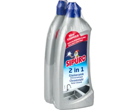 Sipuro 2 in 1 Cremereinger Glaskeramik und Chromstahl