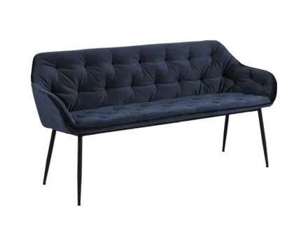 Sitzbank Brooke Samt-Optik dunkelblau