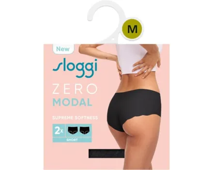 Sloggi Damen-Short Zero Modal 2er Pack M, schwarz