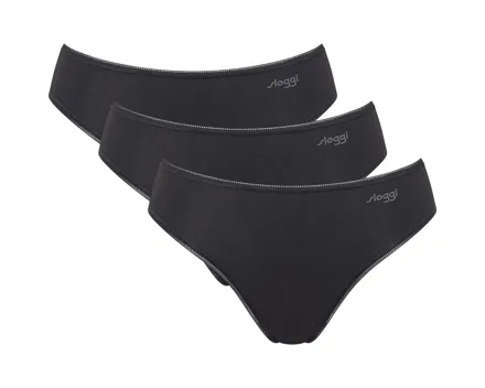 Sloggi Damen-Slip 3er Pack Pure Comfort Tai XS, schwarz