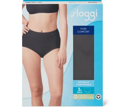 Sloggi Damen-Slip Midi Pure Comfort, 3er-Pack