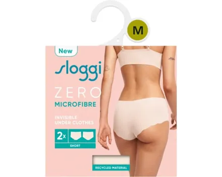 Sloggi Damen-Slip Zero Micro Short, 2er-Pack XS, schwarz
