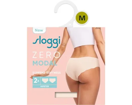 Sloggi Damen-Slip Zero Modal Hipster, 2er-Pack XS, beige