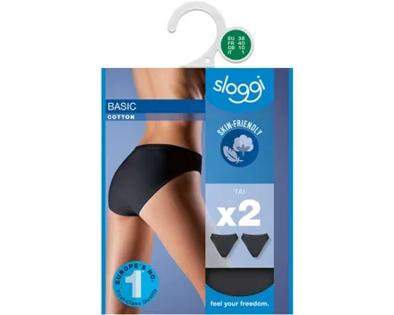Sloggi Damen Tai-Slip, 2er Pack 36, weiss