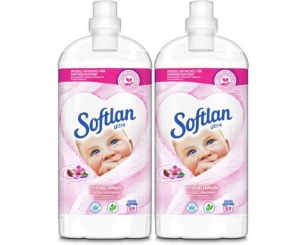 Softlan Ultra Weichspüler Hypoallergener 59 Waschgänge 2x 1.3l