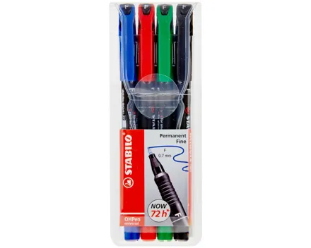 Stabilo Folienschreiber OHPen permanent fein 4er Etui