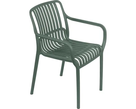 Stapelbarer Kunststoff Sessel Luise, oliv