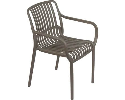 Stapelbarer Kunststoff Sessel Luise, taupe