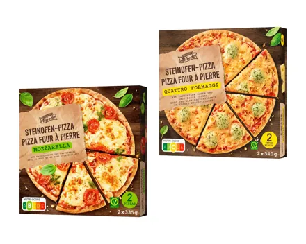 Steinofen-Pizza Mozzarella, 4 Käse
