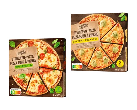Steinofen-Pizza Mozzarella, 4 Käse