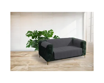 Steppdecke Sofaschutz 2 Personen anthrazit