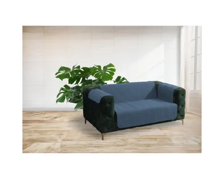 Steppdecke Sofaschutz 2 Personen blau