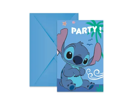 Stitch Einladungsset, 6er