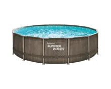 SUMMER WAVES Doppelwandpool in Rattan Optik