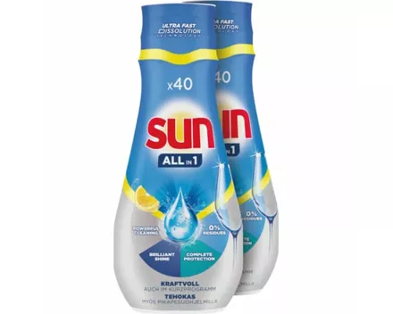 Sun Geschirrspülmittel All In 1 Gel 2 x 700 ml