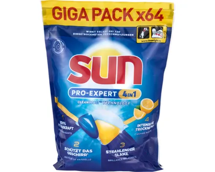 Sun Pro-Expert 4 in 1 Geschirrspülkapseln Lemon