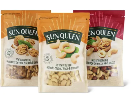 Sun Queen-Cashewkerne, -Walnusskerne und -Nussmischung