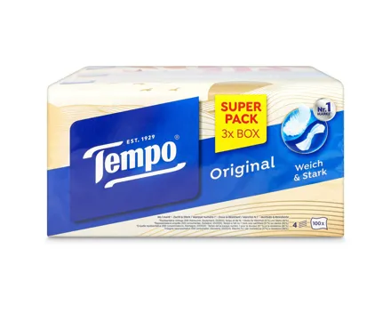 Tempo Box Taschentücher 3x100 Stück