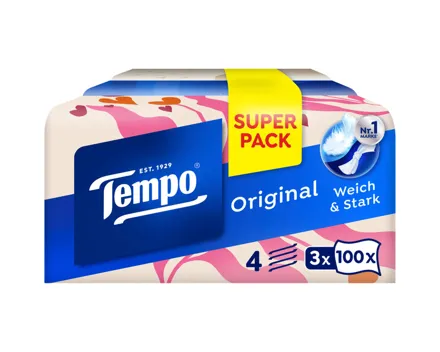 Tempo Box Taschentücher 3x100 Stück