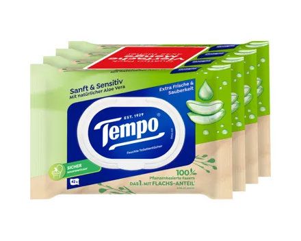 Tempo feucht Aloe sanft & sensitiv 4x42 Tücher