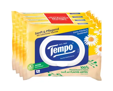 Tempo Feuchttücher Sanft & Pflegend 4 x 42 Stück