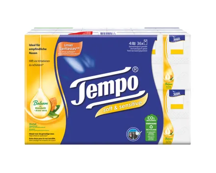 Tempo Plus Taschentücher Aloe & Kamille 36x9 Stück