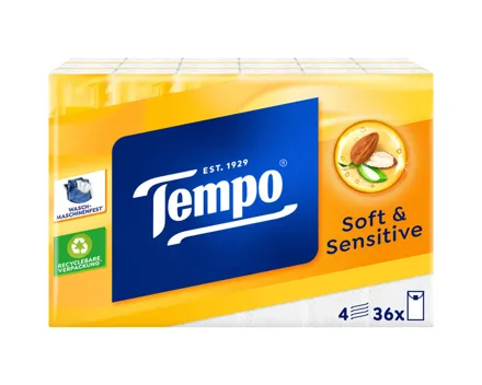 Tempo Plus Taschentücher Mandelöl & Aloe Vera 36x9 Stück