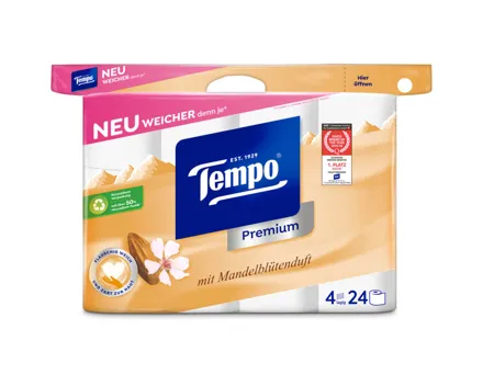 Tempo Premium Mandelblüte 4-lagig 24 Rollen