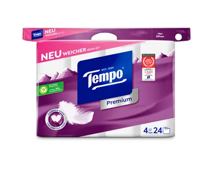 Tempo Premium Toilettenpapier 4-lagig 24 Rollen