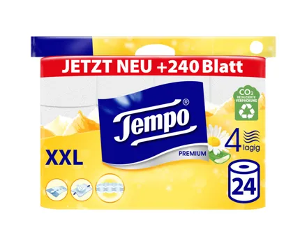 Tempo Premium Toilettenpapier Kamille und Aloe Vera 4-lagig 24 Rollen