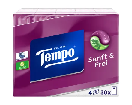 Tempo Taschentücher sanft & frei 30x9 Stück