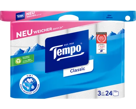 Tempo Toilettenpapier Classic Weiss