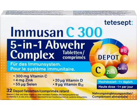 Tetesept Nahrungsergänzungsmittel Immusan C300