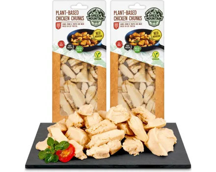 The Green Mountain plant-based vegane Alternative zu Poulet Chunks 2x 180g