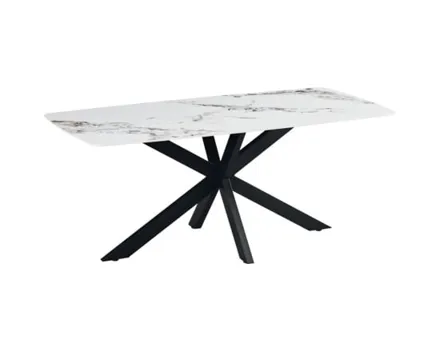 Tisch Davos Keramik weiss 180 x 76 x 90 cm