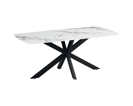 Tisch Davos Keramik weiss 180 x 76 x 90 cm