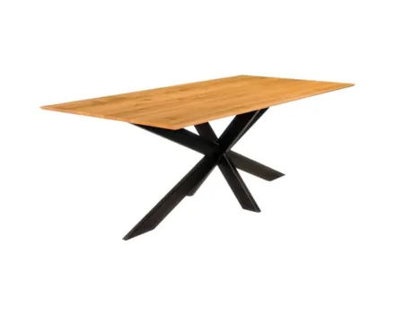 Tisch Flims Eiche massiv, Schweizer Kante, Stern-Fuss 200 x 76 x 100 cm