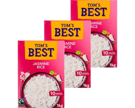 Tom's Best Fairtrade Jasmine Rice 3x1kg