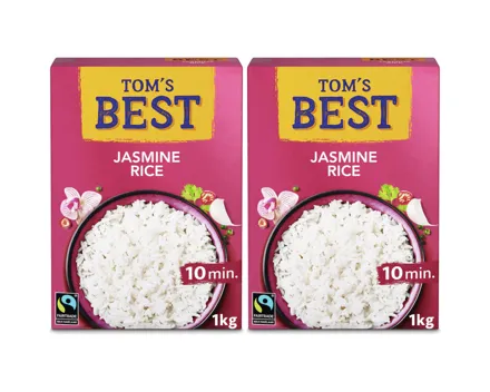 Tom's Best Jasmine Rice Fairtrade 2x1Kg