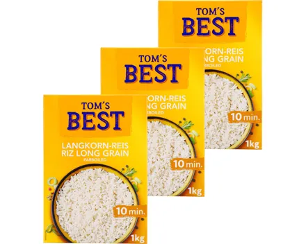 Tom's Best Langkornreis Parboiled 3x 1000g