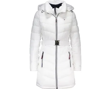 Tommy Hilfiger Damen-Parka mit Gurt XL, weiss