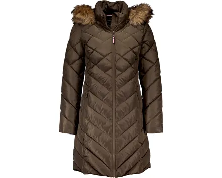 Tommy Hilfiger Damen-Parka mit Kapuze L, braun