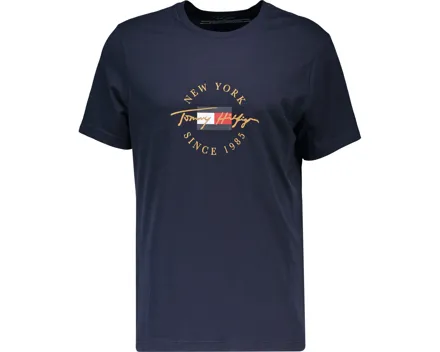Tommy Hilfiger Herren-T-Shirt Graphic Logo S, dunkelblau