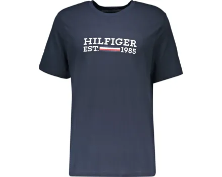 Tommy Hilfiger Herren-T-Shirt Pique Logo S, dunkelblau